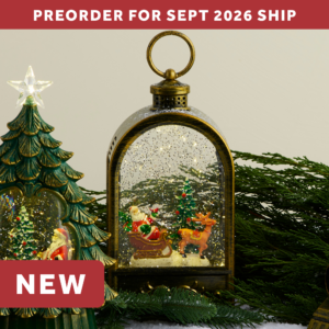 LED Lantern Musical Snow Globe w/Santa's Sleigh