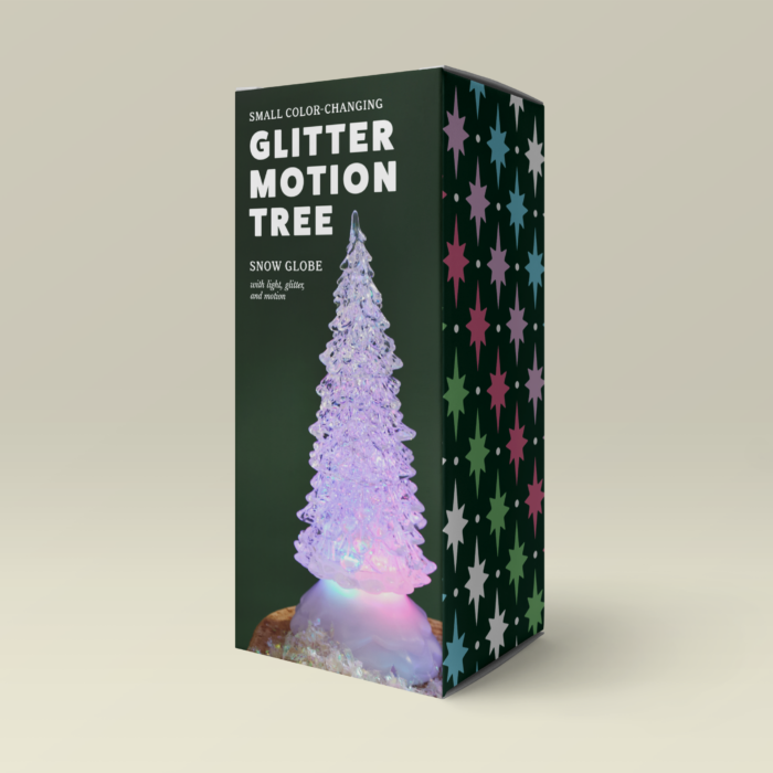 wholesale holiday decor - snow globe tree with on trend packaging