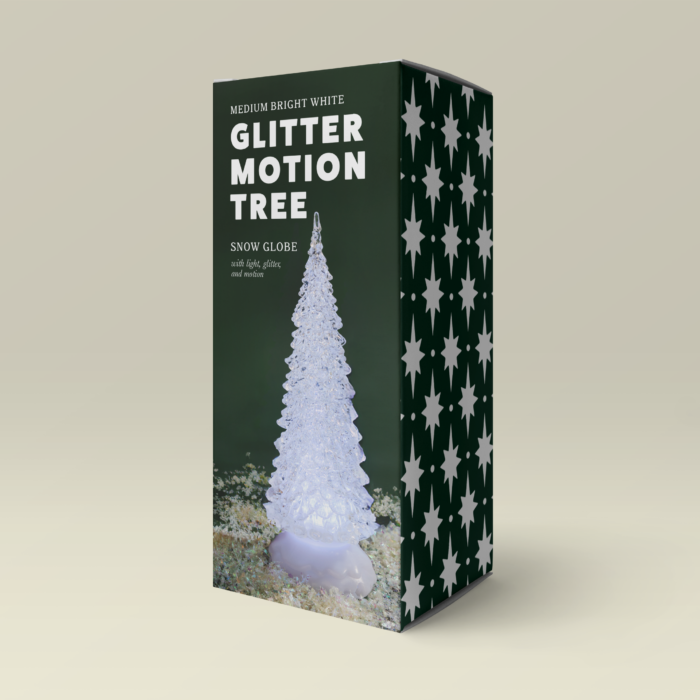 wholesale holiday decor - snow globe tree with on trend packaging