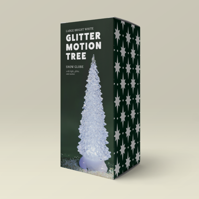 wholesale holiday decor - snow globe tree with on trend packaging