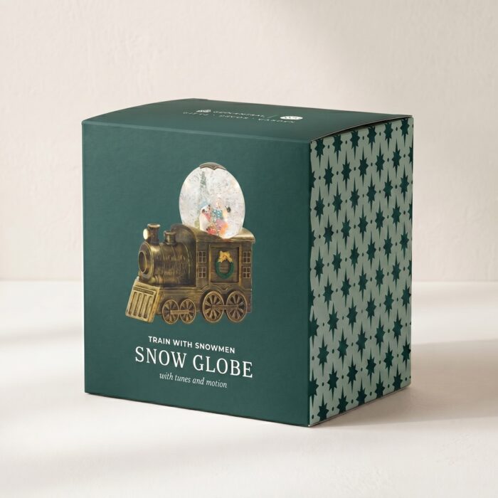 wholesale LED Train Musical Snow Globe w/Snowmen package for christmas gifting