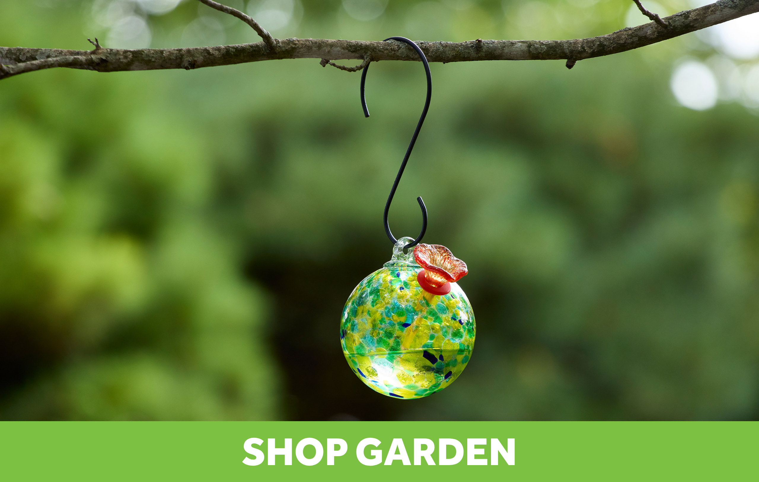 wholesale artisan glass hummingbird feeder