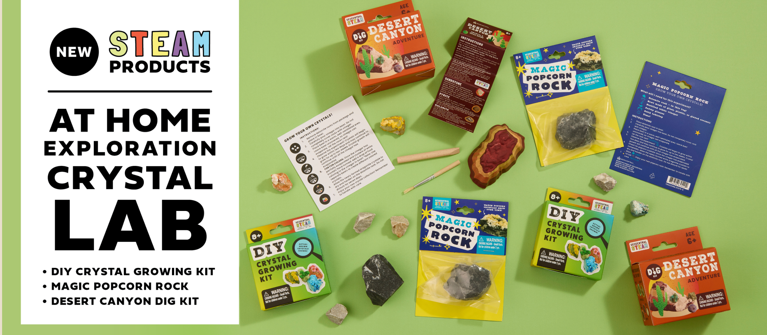 wholesale STEM toys for kids - create an at home crystal lab