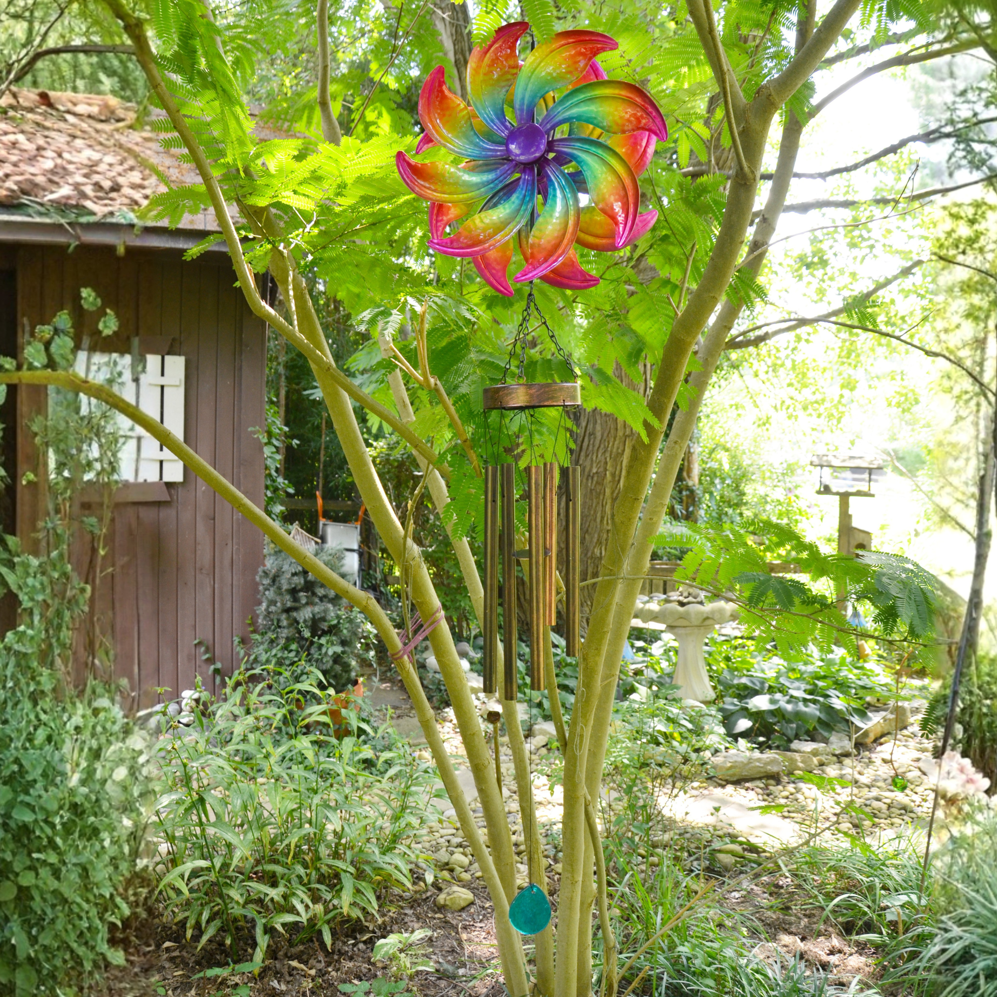 wholesale rainbow spinner windchime for gardens