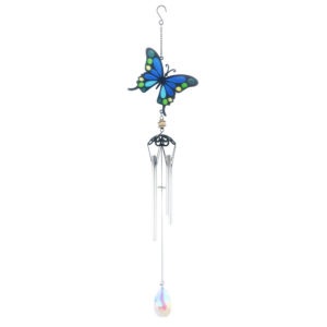 wholesale blue butterfly suncatcher windchime for gardens